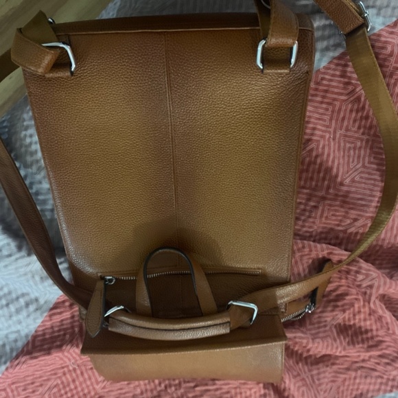 Leather backpack purse
